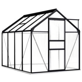 Greenhouse with Base Frame Anthracite Aluminum 51.1 ft²