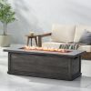 ANCHORAGE 56'' WOOD RECTANGULAR MGO FIRE TABLE GREY - 50,000 BTU