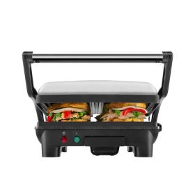 3-in-1 Electric Indoor Panini Press & Grill, 4-Slice Sandwich Press, Opens 180Â° for Grilling