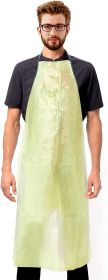 Yellow PE PP Disposable Aprons 36" x 27.5". Pack of 10 Disposable Polypropylene Polyethylene Aprons Universal Aprons for Men and Women. 82 gsm Waterpr