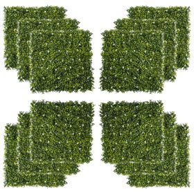 Artificial Grass Wall Panel Backdrop, 12 20" x 20" Boxwood UV Protection Privacy Coverage Panels for Indoor & Outdoor Decor, Wall & Fence Covering