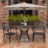 90*90*75cm Round Top Courtyard Cast Aluminum Table Bronze