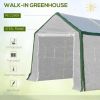 20' L x 10' W x 8' H Heavy-duty Greenhouse Walk-in Hot House with Windows and Roll Up Door;  PE Cover;  Steel Frame;  White