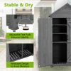 39.56"L x 22.04"W x 68.89"H Outdoor Storage Cabinet Garden Wood Tool Shed Outside Wooden Closet with Shelves and Latch, Gray