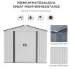 Steel Storage Shed Garden Tool house 7' x 4' White-AS