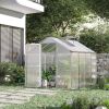 8' L x 6' W Walk-In Polycarbonate Greenhouse with Roof Vent for Ventilation & Rain Gutter;  Hobby Greenhouse for Winter