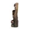 12.4x11.6x37.8" Decorative 3 Tier Tree Trunk Fountain with Lights and Pump, Brown