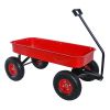 Outdoor Wagon All Terrain Pulling w/Wood Railing Air Tires Children Kid Garden