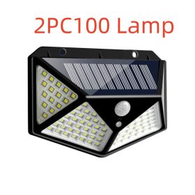 100LED solar wall light (Option: 2PC100 Lamp)