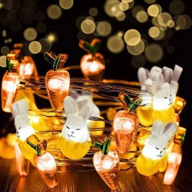 Crab Decor; 1 Roll Of Easter Decor Bunny String Lights Battery Operated; Rabbit Lights For Bedroom Birthday Easter Decorations Outdoor Indoor (Color: Type B)