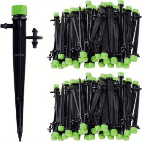 20pcs/50pcs Drip Emitters Perfect For 4/7mm Tube PE Pipe; 8 Holes; Adjustable 360 Degree Water Flow Irrigation Drippers On Stake For Flower Bed; Garde (Color: Green, Quantity: 50pcs)