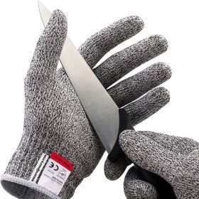 Cut Resistant Gloves - Ambidextrous, Food Grade, High Performance Level 5 Protection. Size Medium, Complimentary Ebook Included (size: XL)