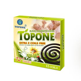 Topone Black Mosquito Coil Plant Fibers Repellent Mosquitoes,130mm 5-days Delivery (size: 130mm)