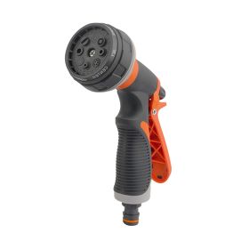 Garden Hose Spray Nozzle for Watering Garden Cleaning Car Wash (Color: Orange)