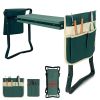 Foldable Garden Kneeler and Seat Gardening Bench with Two Tool Pouches and 6"/8" Widen Soft Kneeling Pad