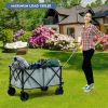 Outdoor Folding Wagon Cart with Adjustable Handle and Universal Wheels