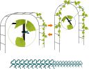 Garden Arch with Plant Clips, Garden Arbor Pergola for Climbing Plants, Garden Clips for Vine, Tomato, Cucumber, Flower Support