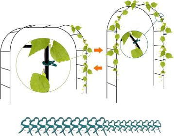 Garden Arch with Plant Clips, Garden Arbor Pergola for Climbing Plants, Garden Clips for Vine, Tomato, Cucumber, Flower Support (Style: Garden arch with Clips)