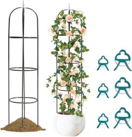 Garden Arch with Plant Clips, Garden Arbor Pergola for Climbing Plants, Garden Clips for Vine, Tomato, Cucumber, Flower Support (Style: Garden trellis with Clips)