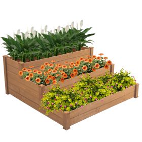 Wood Horticulture Raised Garden Bed, Brown (Color: Brown)