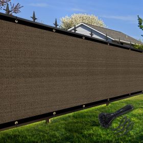 Artpuch Privacy Fence Screen Brown Customized Outdoor Mesh Panels for Backyard, Balcony,Patio,Construction Site with Zip Ties (size: 3x224 ft)