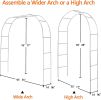 Black Garden Arch Arbors, Trellis for Climbing Plants Outdoor 6-8ft, Two Way Assemble Wedding Decoration Metal Arch