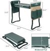 Foldable Garden Kneeler and Seat Gardening Bench with Two Tool Pouches and 6"/8" Widen Soft Kneeling Pad