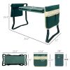 Foldable Garden Kneeler and Seat Gardening Bench with Two Tool Pouches and 6"/8" Widen Soft Kneeling Pad