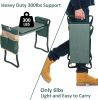 Foldable Garden Kneeler and Seat Gardening Bench with Two Tool Pouches and 6"/8" Widen Soft Kneeling Pad