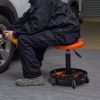 Shop Garage Adjustable Rolling Mechanic Stool with Tool Tray