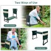 Foldable Garden Kneeler and Seat Gardening Bench with Two Tool Pouches and 6"/8" Widen Soft Kneeling Pad