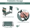 Foldable Garden Kneeler and Seat Gardening Bench with Two Tool Pouches and 6"/8" Widen Soft Kneeling Pad