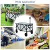 Outdoor Folding Wagon Cart with Adjustable Handle and Universal Wheels